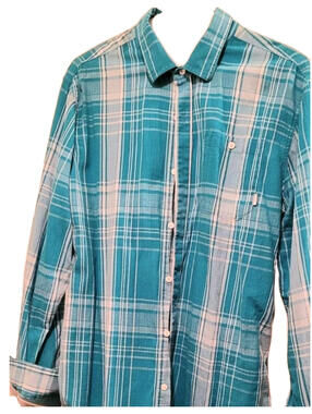 Vintage SEAN JOHN Tailored Fit Men's Button Down Long Sleeve Plaid Shirt XXL.